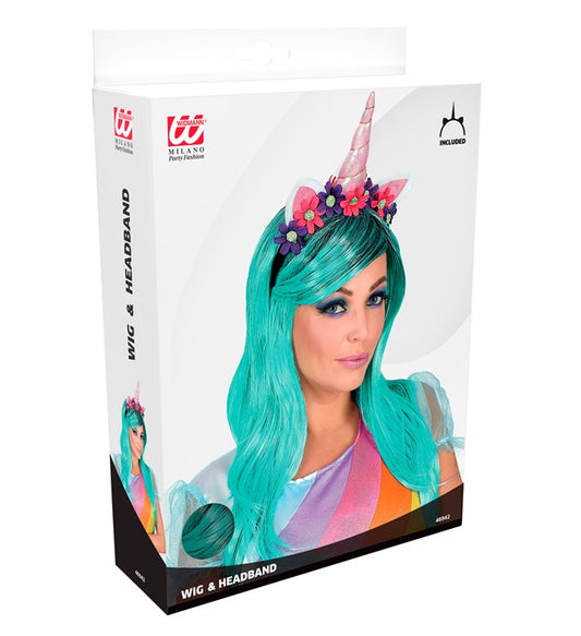 Fantasy Unicorn Wig & Headband In Box