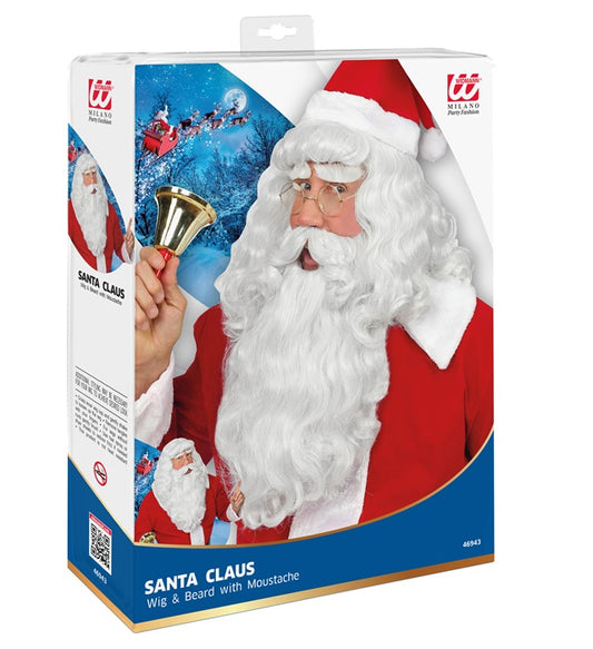 Deluxe Santa Claus Wig With Beard & Moustache In Box