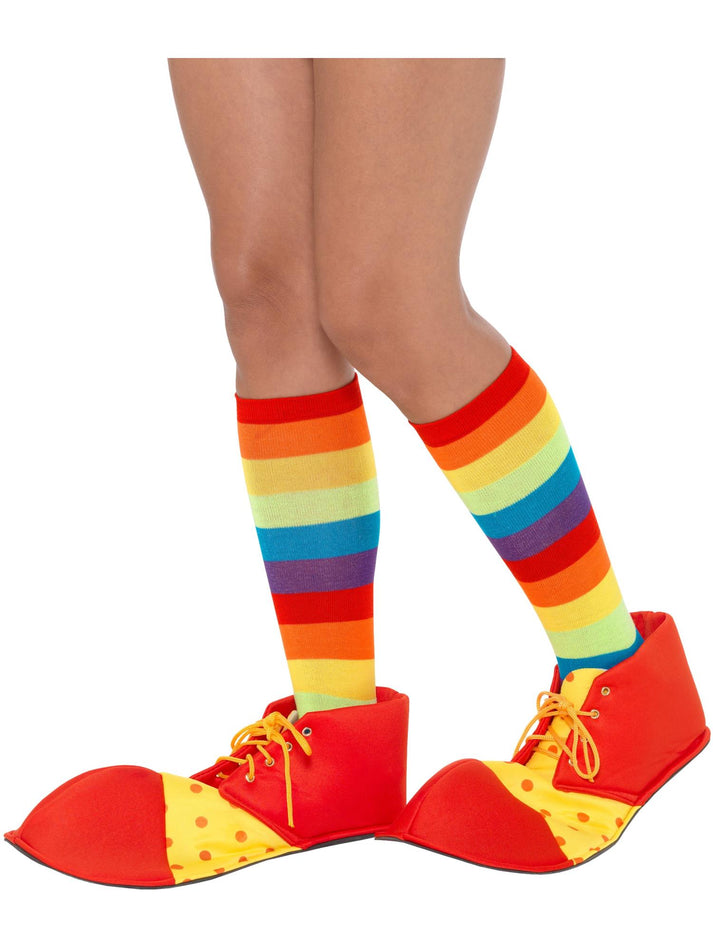 Spotty Clown Red and Yellow Shoe Covers Adult Circus Costume Accessory