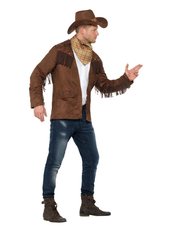 Sheriff Costume Brown Mens Cowboy Lawman Outfit Wild West