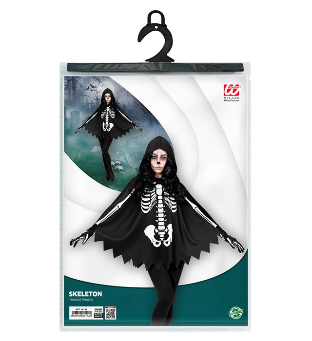 Skeleton Hooded Poncho