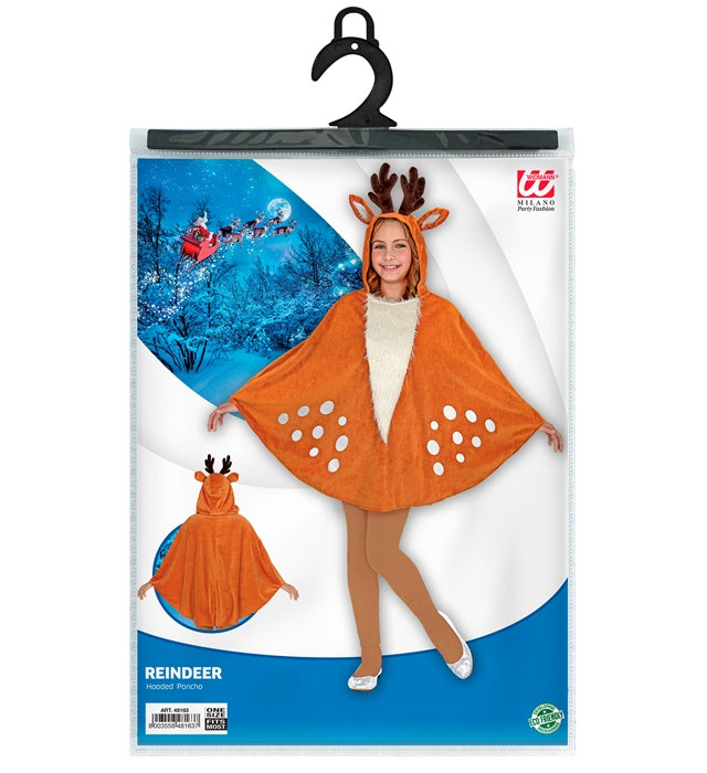 Reindeer Hooded Poncho