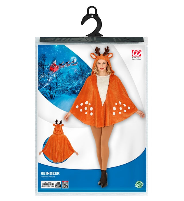 Reindeer Hooded Poncho