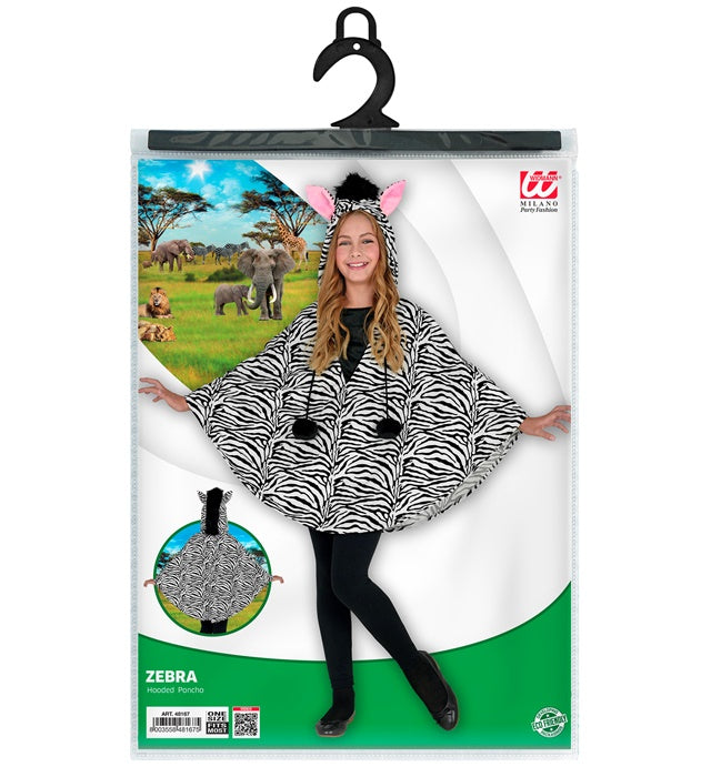 Zebra Hooded Poncho