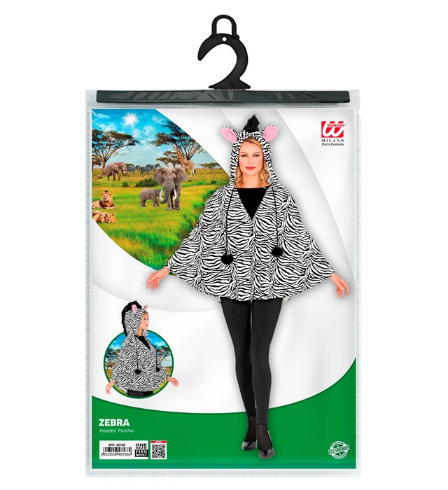 Zebra Hooded Poncho
