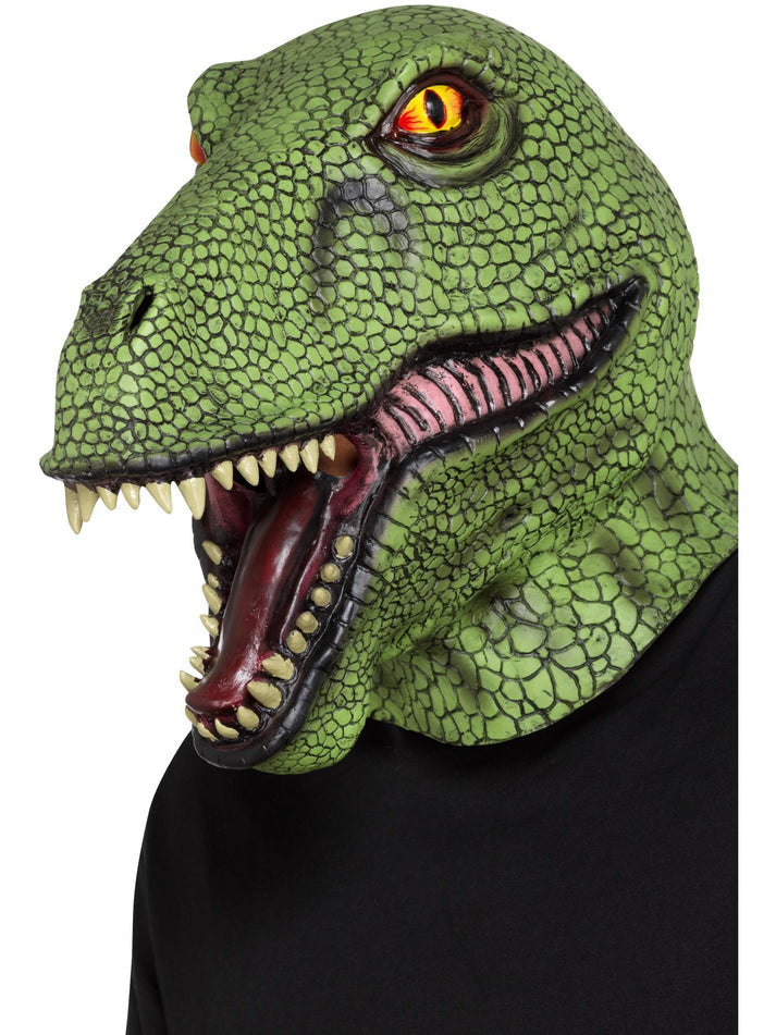 Dinosaur Latex Mask Adult Green Full Overhead Animal Costume Accessory