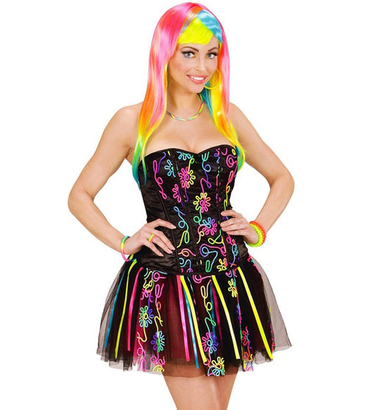 Neon Rainbow Fantasy Girl Corset, Tutu