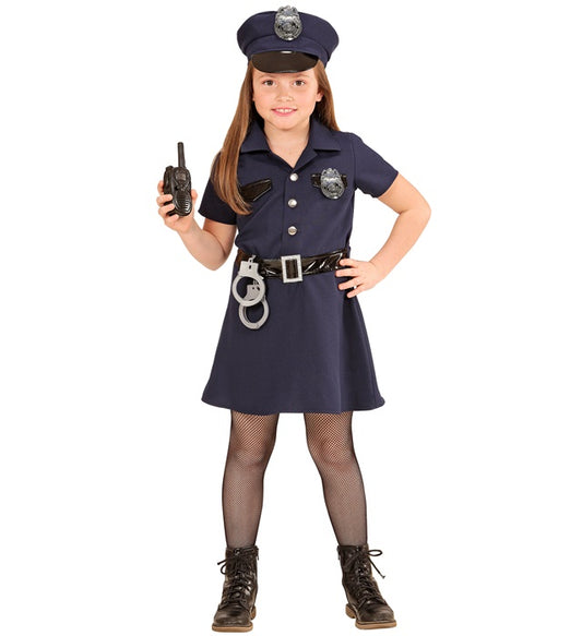 Police Girl Dress, Belt, Hat, Handcuffs, Radio