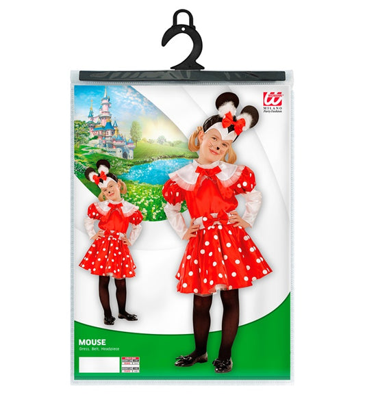 Mouse Girl Dress With Attached Belt, Headpiece