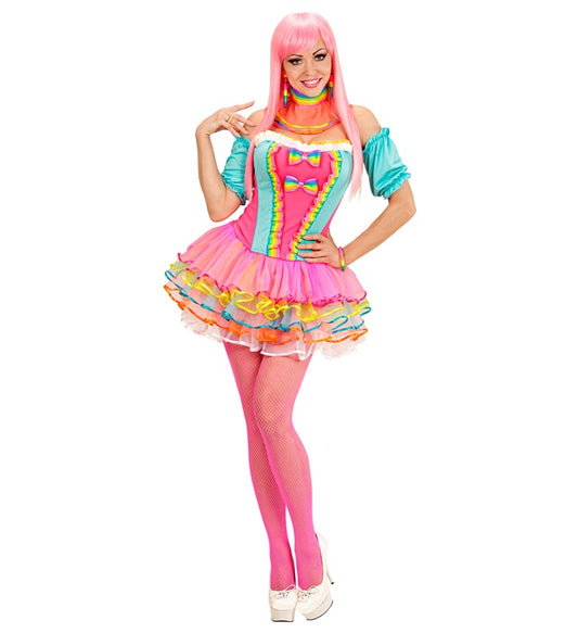 Rainbow Fantasy Girl Corset, Tutu, Choker, Cuffs