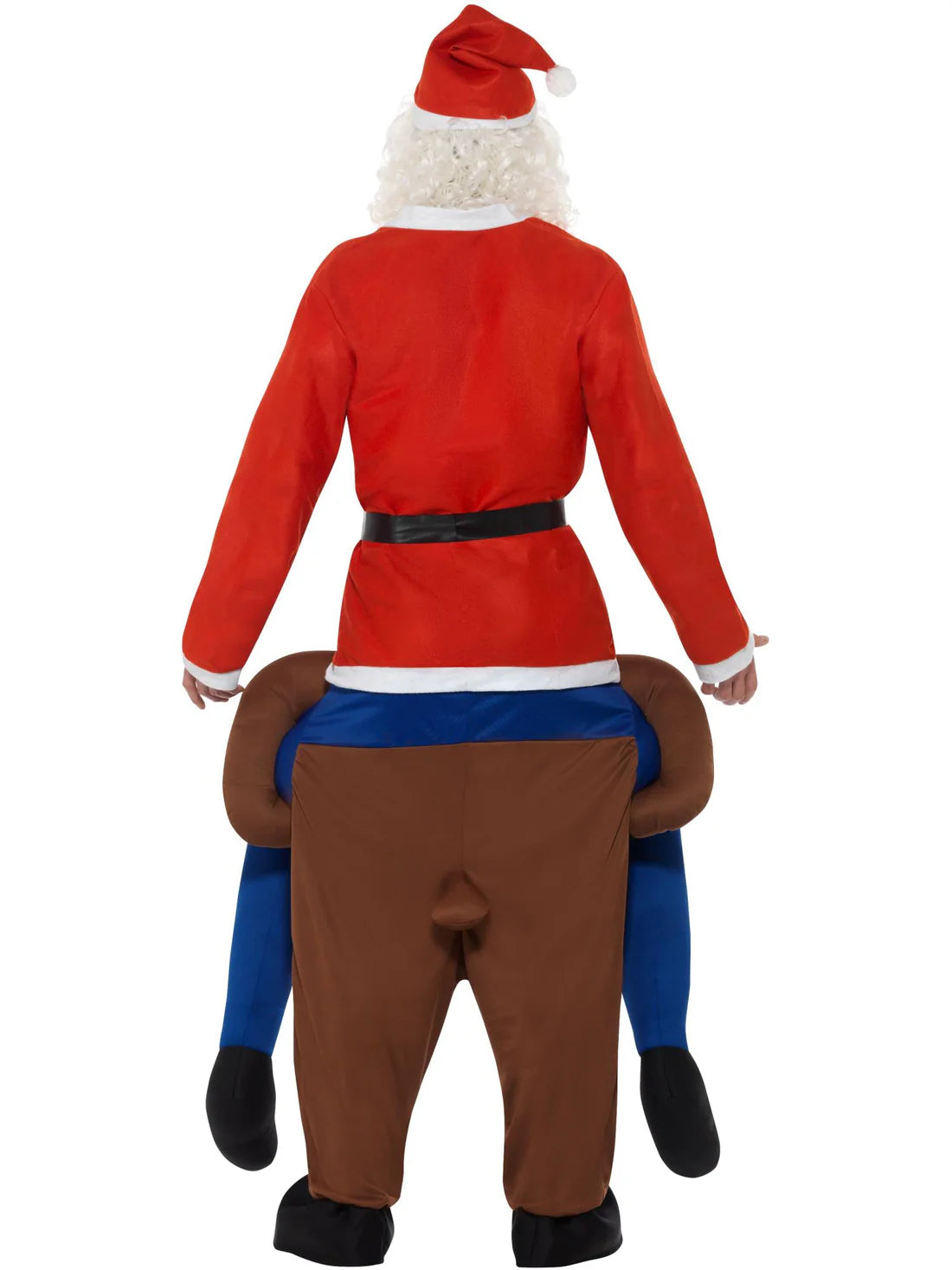 Piggyback Reindeer Rudolf Costume Brown 3