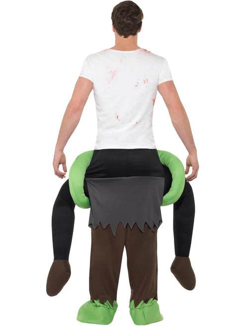 Piggyback Zombie Costume Green and Grey