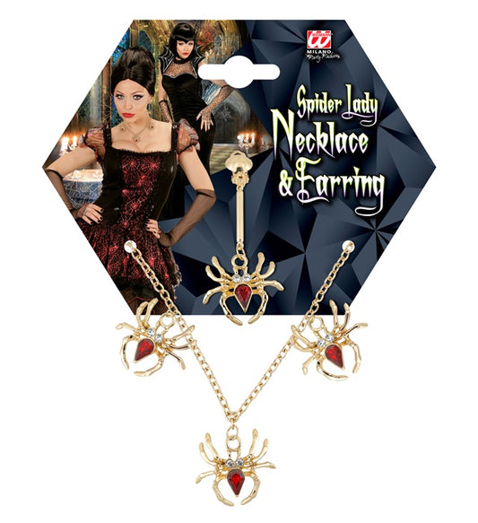 Spider Lady Set Necklace, Earring