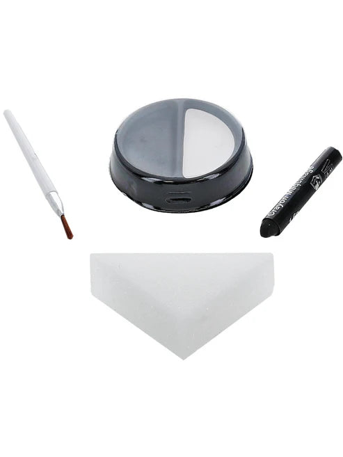 Makeup FX Kids Skeleton Kit Aqua Black Facepaint Crayon Sponge Applicator