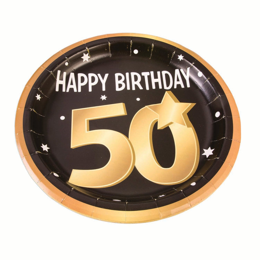50th Birthday Paper Plates 9" 8 In Pkt_1