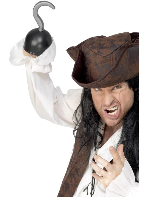 Pirate Hook Black and Silver PVC Costume Accessory