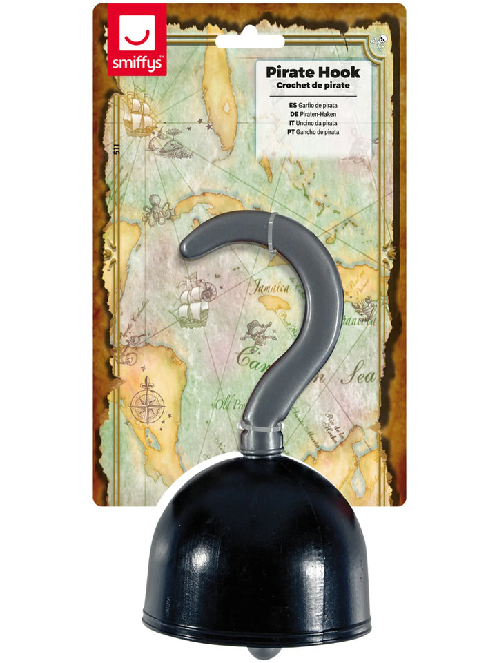 Pirate Hook Black and Silver PVC Costume Accessory