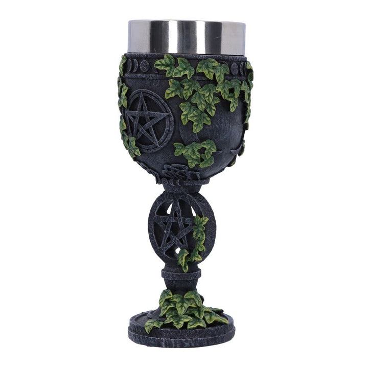 Aged Wiccan Pentagram Goblet 19.5cm