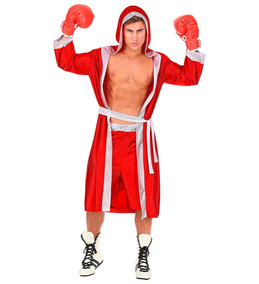 Boxeur Red Hoodedcape With Belt, Shorts