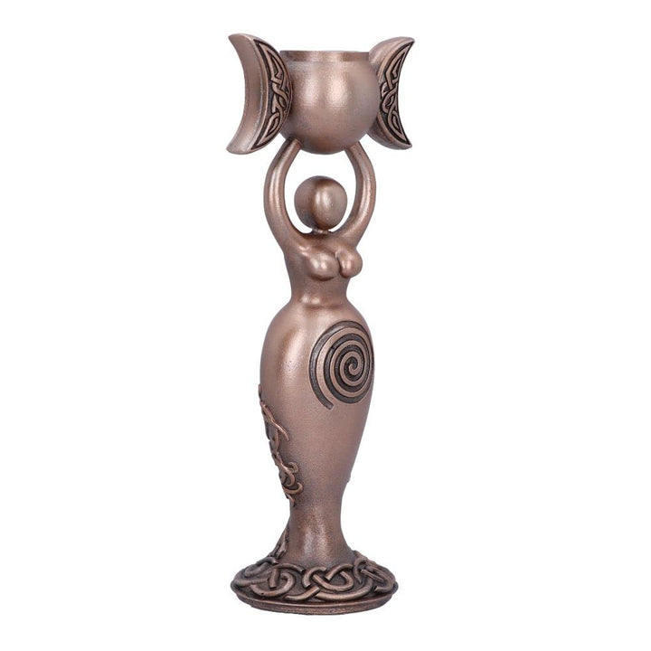 Exclusive Bronze Spiral Goddess Candle Holder 20.3cm