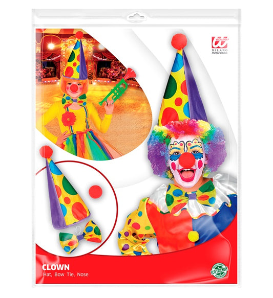 Clown Dress-Up Set Hat, Bowtie, Nose