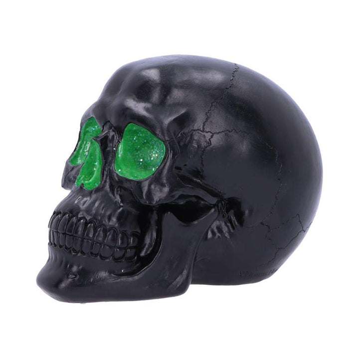 Geode Skull Black Green Gothic Glitter Figurine 17cm