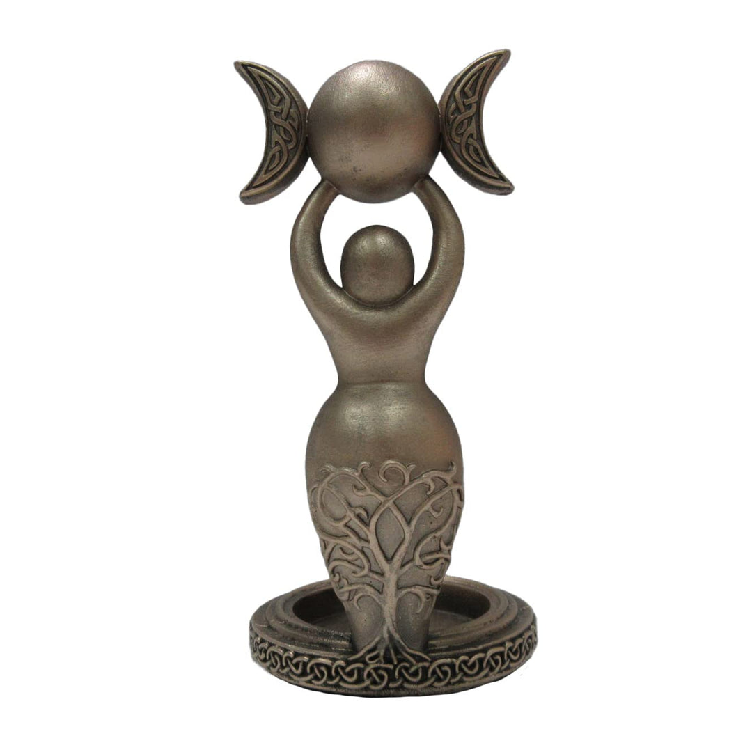 Exclusive Bronze Spiral Goddess Tea Light Holder 12cm