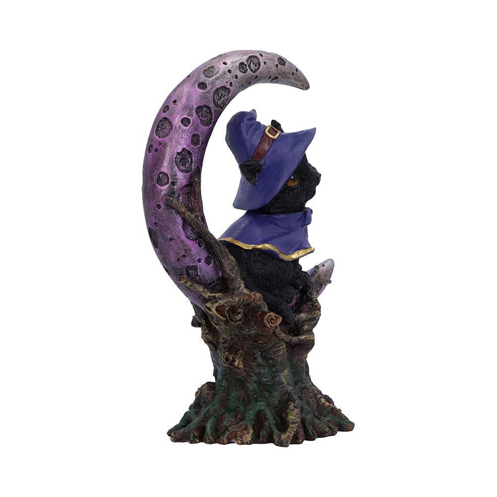 Grimalkin Witches Familiar Black Cat and Crescent Moon Figurine 18.5cm