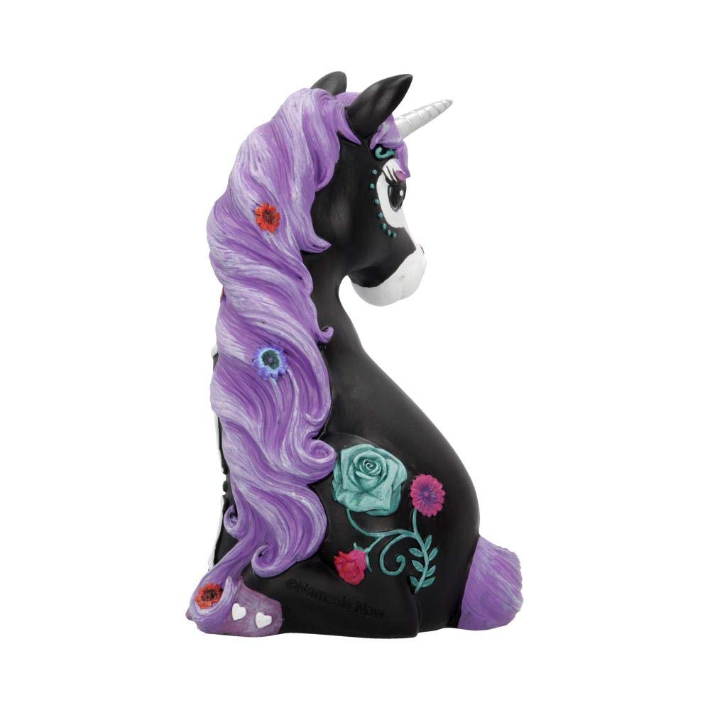 Sugarcorn Black Day of the Dead Skeleton Unicorn Figurine 22cm