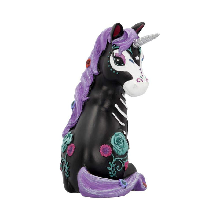 Sugarcorn Black Day of the Dead Skeleton Unicorn Figurine 22cm