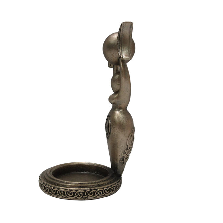 Exclusive Bronze Spiral Goddess Tea Light Holder 12cm