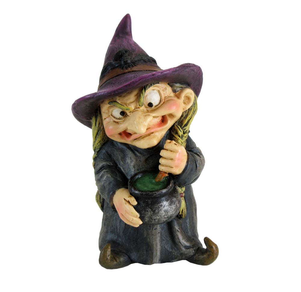 Double Small Witch and Cauldron Figurine 9.7cm