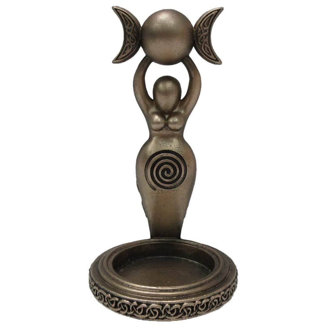 Exclusive Bronze Spiral Goddess Tea Light Holder 12cm
