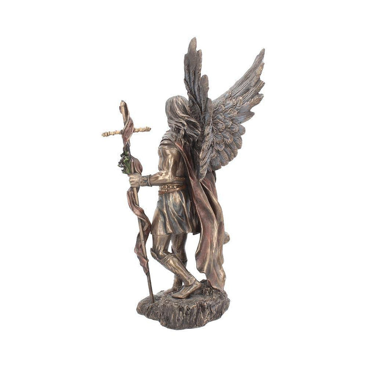 Bronzed Archangel Gabriel With Staff Religious Figurine 33.5cm