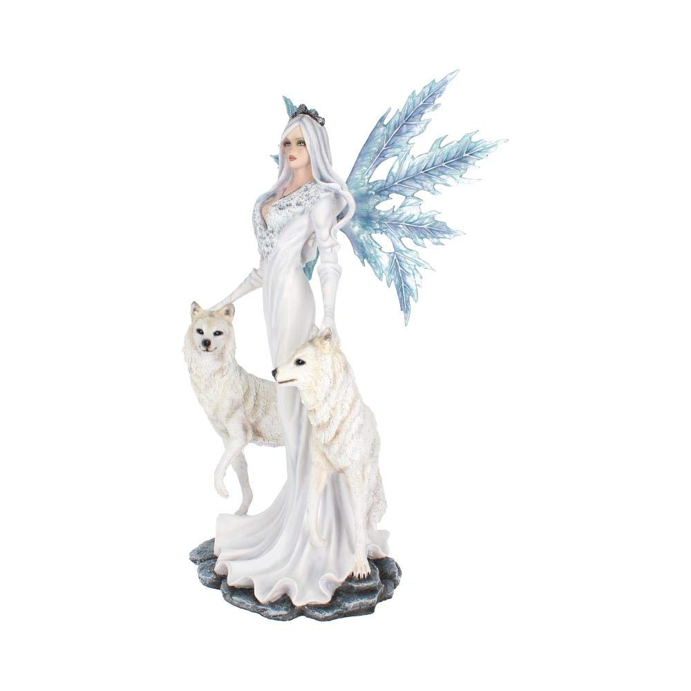 Aura Large Ice Fairy with Two Winter Wolf Companions Figurine 60.5cm