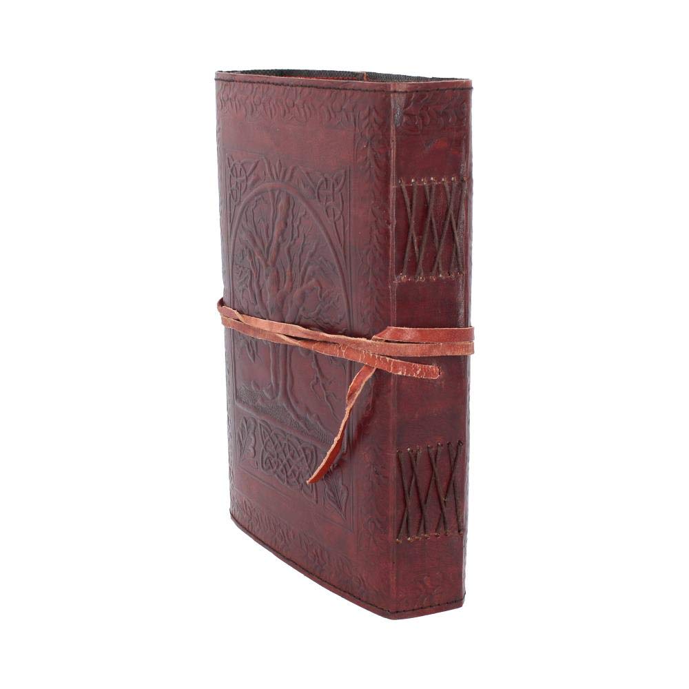 Tree Of Life Bound Red Leather Embossed Journal 18 x 25cm