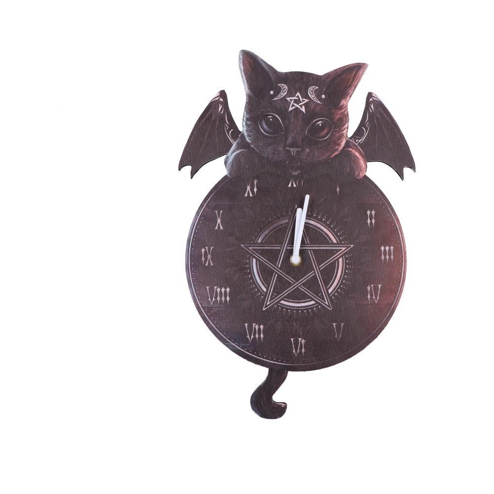 Cult Cuties Malpuss Wall Hanging Clock with Swinging Tail Tickin 41cm
