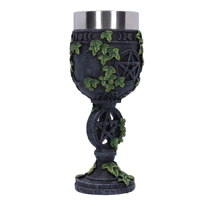 Aged Wiccan Pentagram Goblet 19.5cm