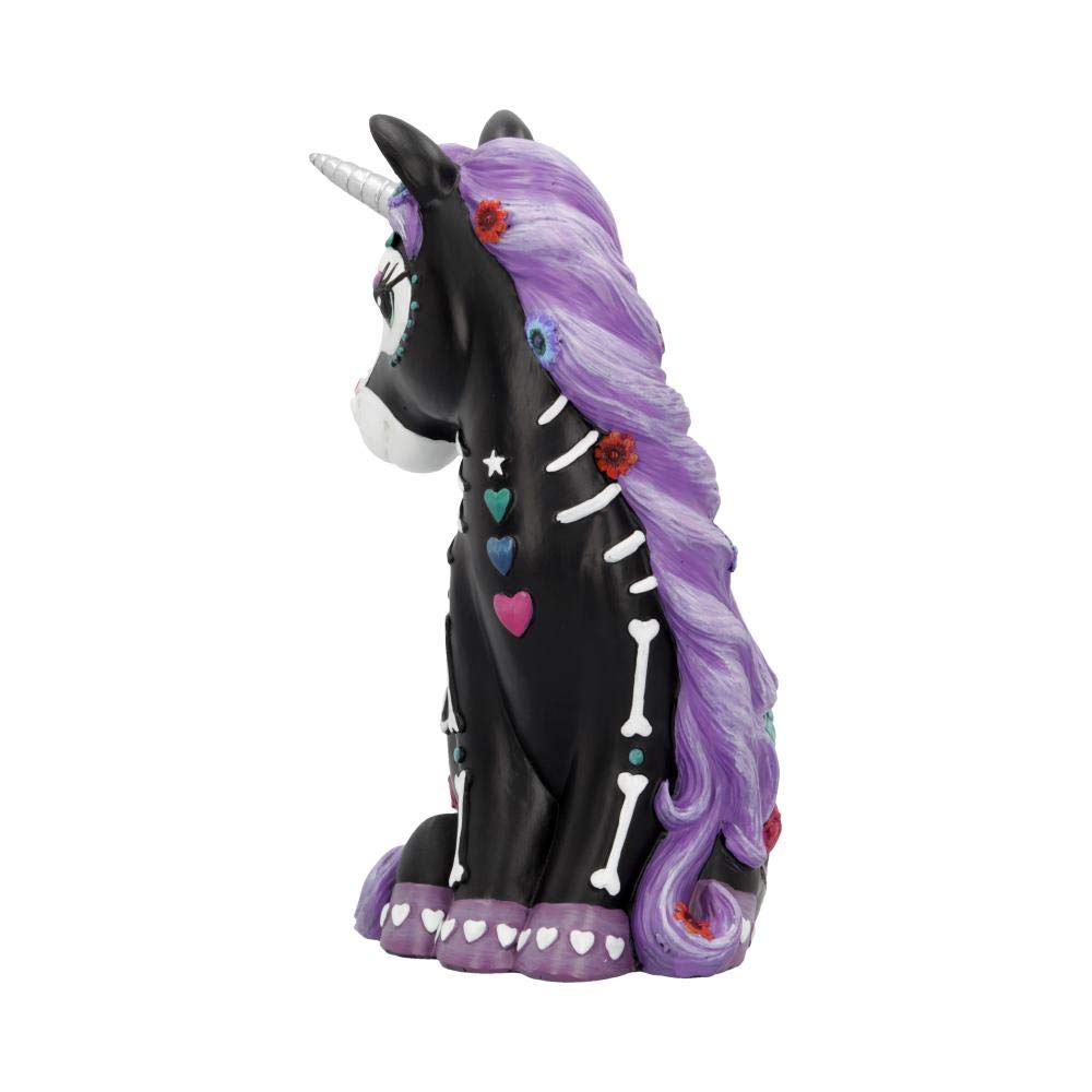 Sugarcorn Black Day of the Dead Skeleton Unicorn Figurine 22cm