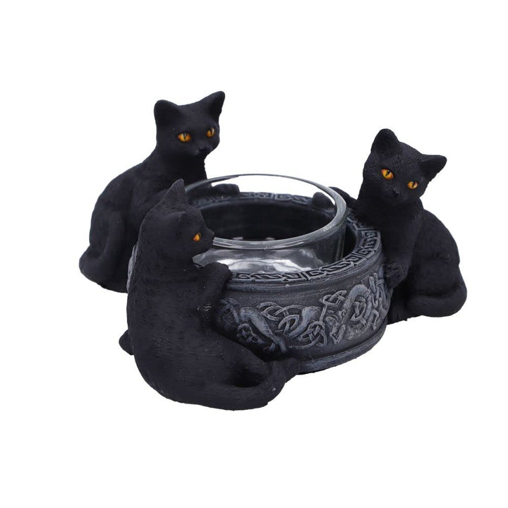 Familiar Trio Cat Tea Light Holder 10cm