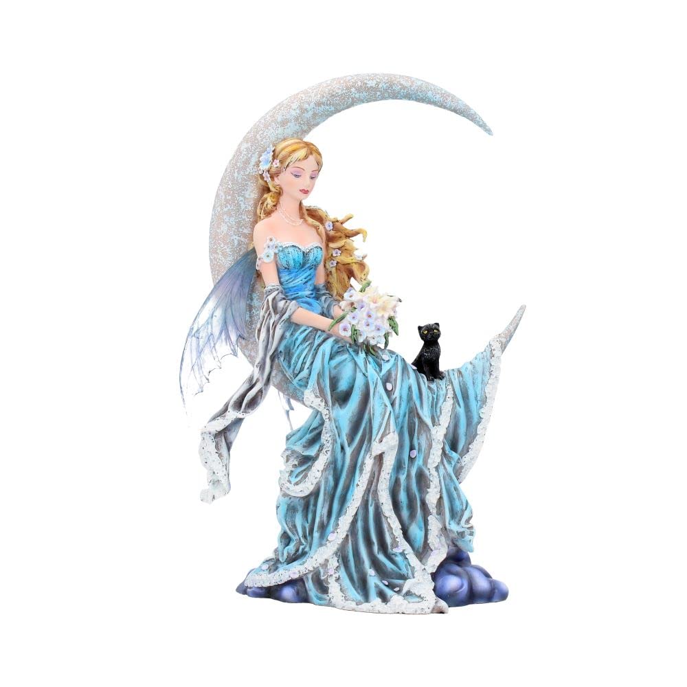 Nene Thomas Wind Moon Blue Crescent Fairy and Cat Companion Figurine 28.5cm