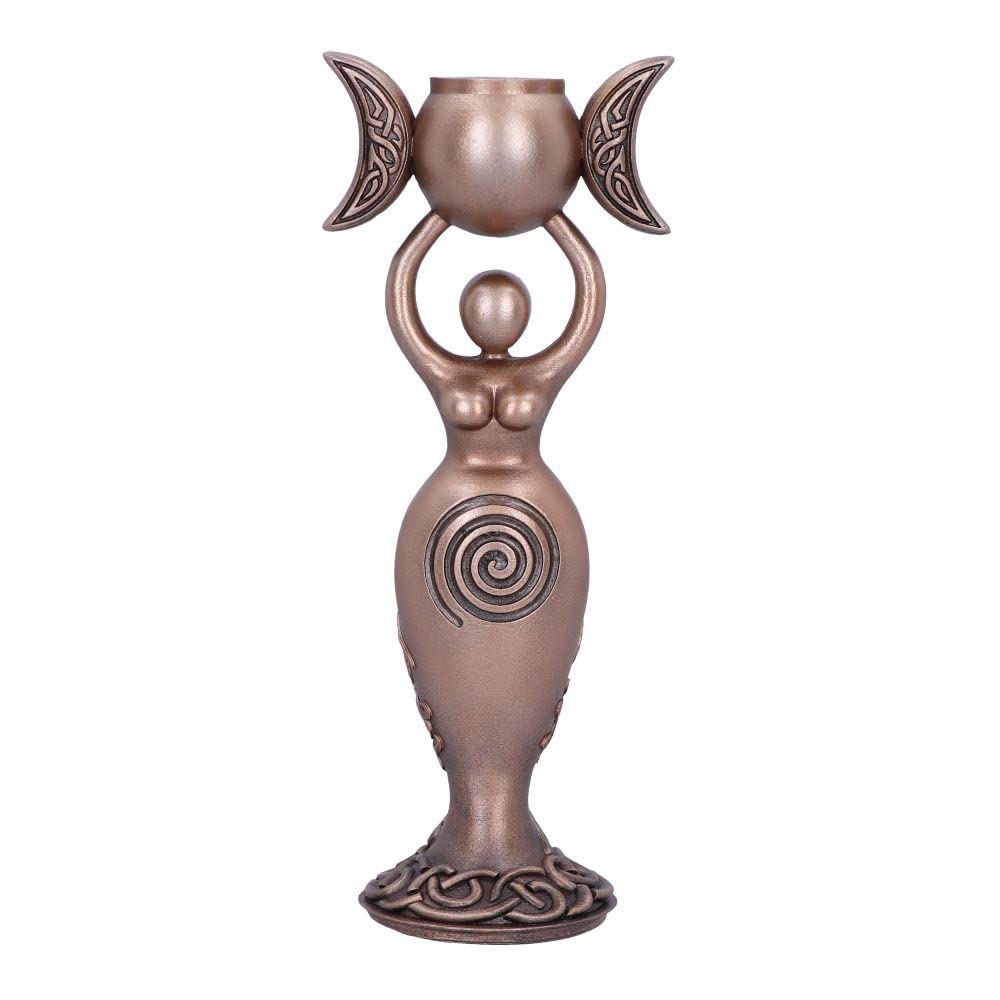 Exclusive Bronze Spiral Goddess Candle Holder 20.3cm
