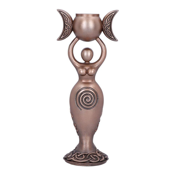 Exclusive Bronze Spiral Goddess Candle Holder 20.3cm