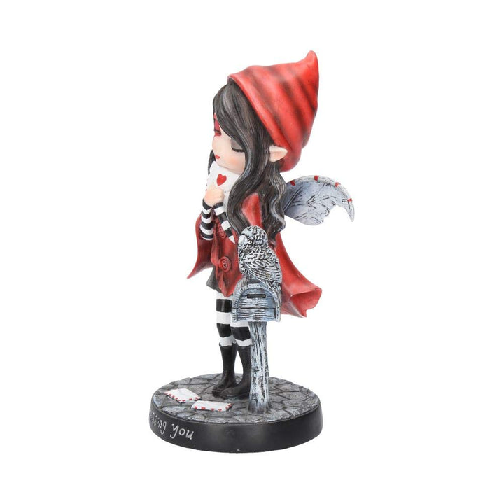 Missing You Red Hooded Fairy with Mailbox 17.5cm