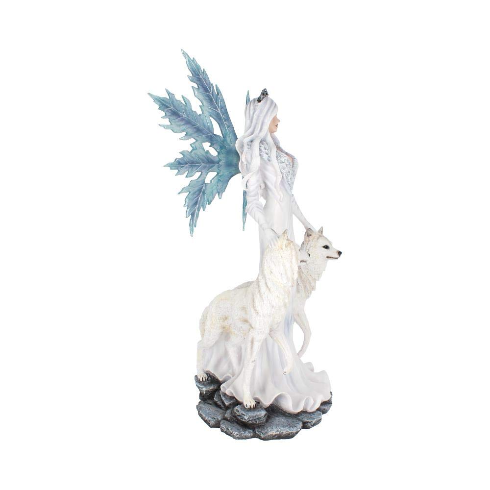 Aura Large Ice Fairy with Two Winter Wolf Companions Figurine 60.5cm