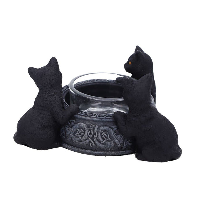 Familiar Trio Cat Tea Light Holder 10cm