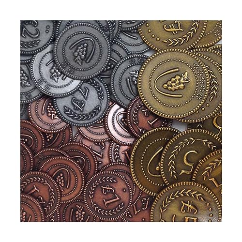 Viticulture 72 Metal Lira Coins for the Board Game
