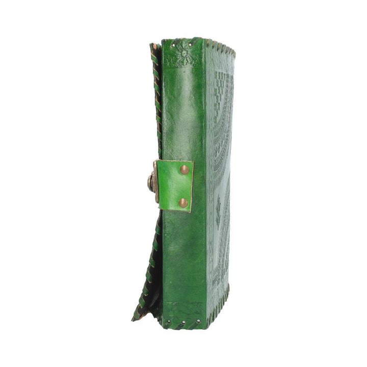 Real Leather Greenman Green Embossed Journal with Lock 25 x 18cm