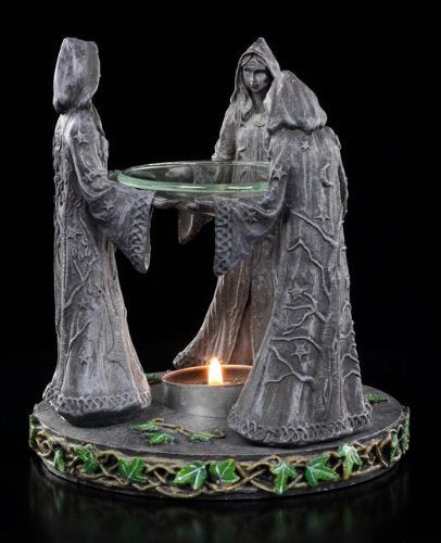 Pagan Magik Circle Triple Moon Oil Burner 16cm