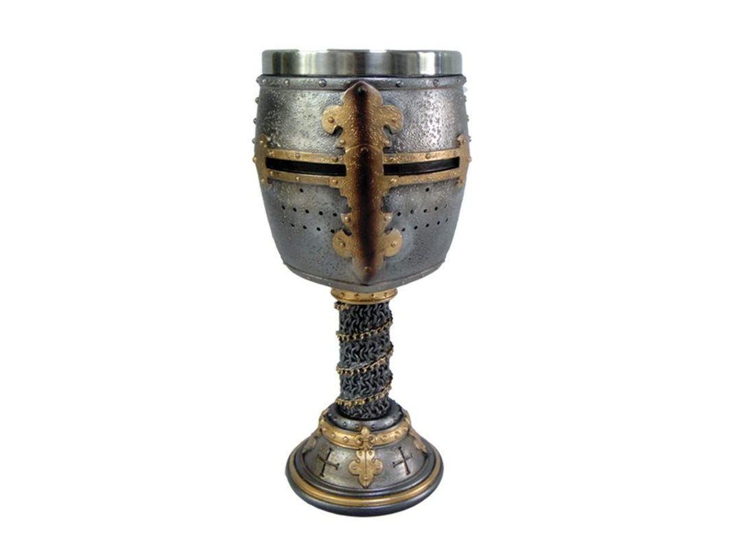 Crusader Medieval Knight Chainmail Wine Goblet 18cm